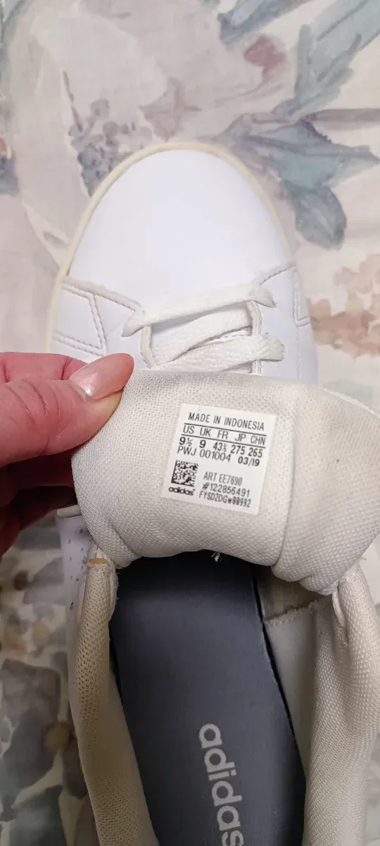 Zapatillas Adidas Caballero Blancas logo verde