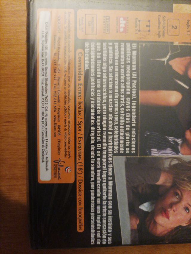 DVD Relaciones Confidenciales Al Pacino