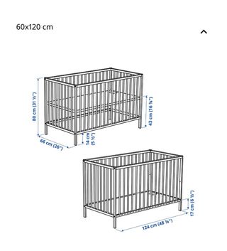 Cuna madera de haya Ikea con colchón