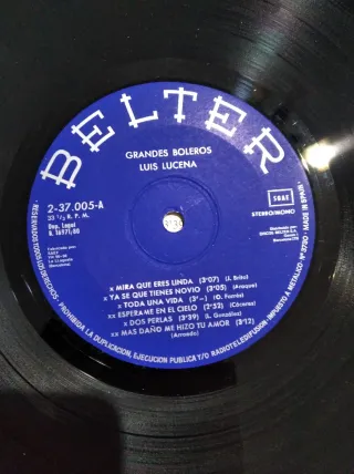 Vinilo Grandes Boleros Luis Lucena