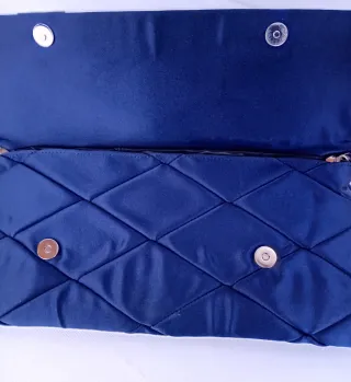 Bolso cartera raso azul marino