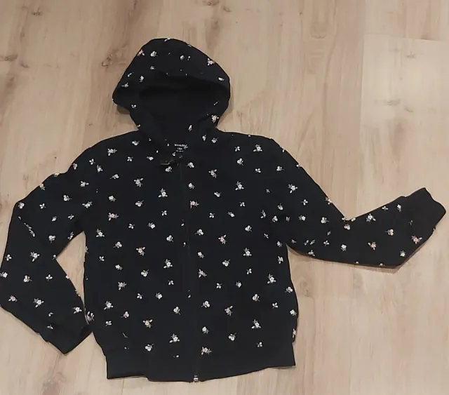 Chaqueta azul marino con flores. T10