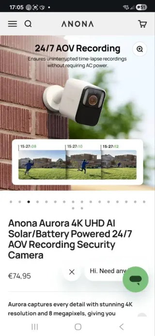 Cámara Exterior Anona Aurora Solar Nueva