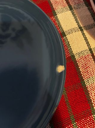 Vajilla porcelana azul y rosa palo