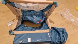 Cuna de viaje cuadrada azul