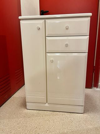 Mueble auxiliar baño blanco lacado