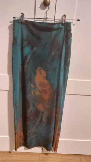 Falda tubo gasa estampado abstracto