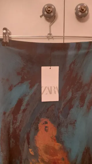 Falda tubo gasa estampado abstracto