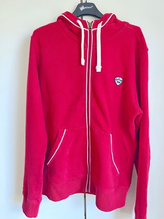 Felpa Schott rossa con cappuccio