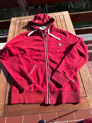 Felpa Schott rossa con cappuccio