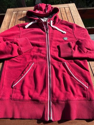 Felpa Schott rossa con cappuccio