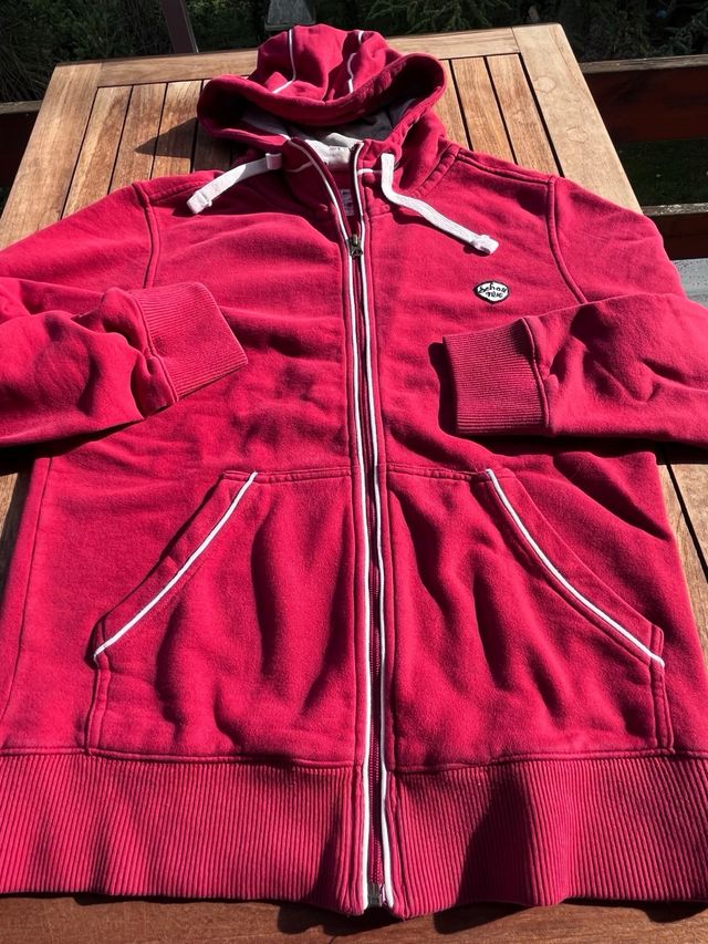 Felpa Schott rossa con cappuccio