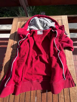 Felpa Schott rossa con cappuccio