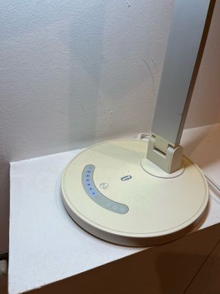 Lámpara LED Escritorio Beige/Plateada