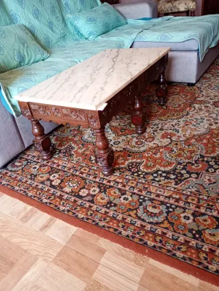 Mesa de centro madera y mármol
