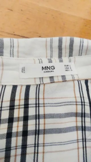 Camisa cuadros Mango Talla L