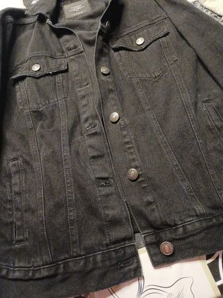 Chaqueta Tejana Negra Oversized