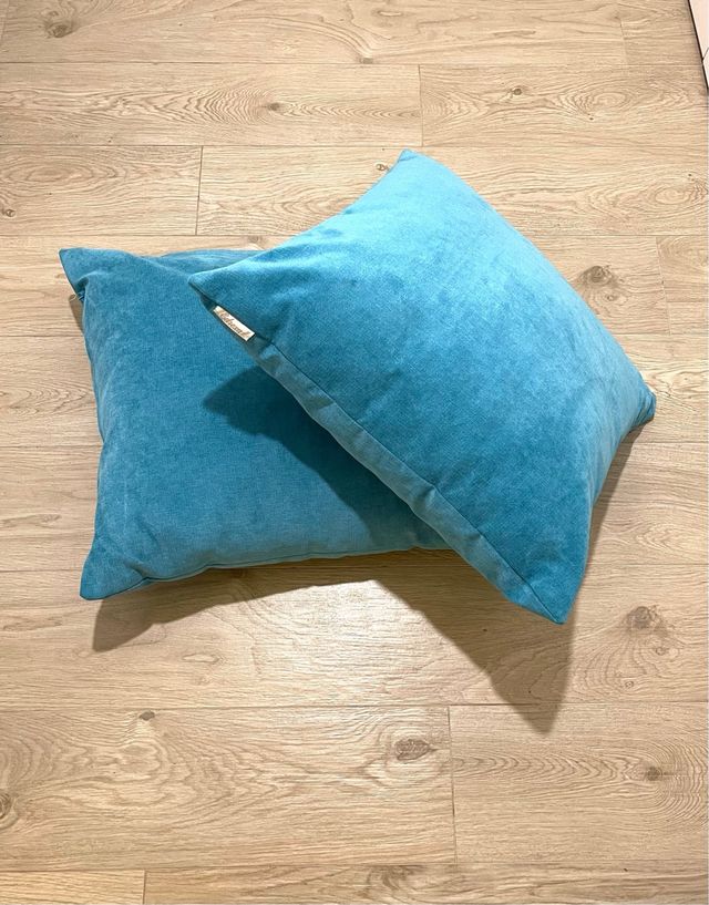 Pack 2 cojines cuadrados azul