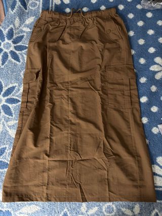 Falda larga marrón cargo