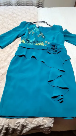 Vestido verde azulado