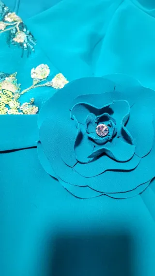 Vestido verde azulado