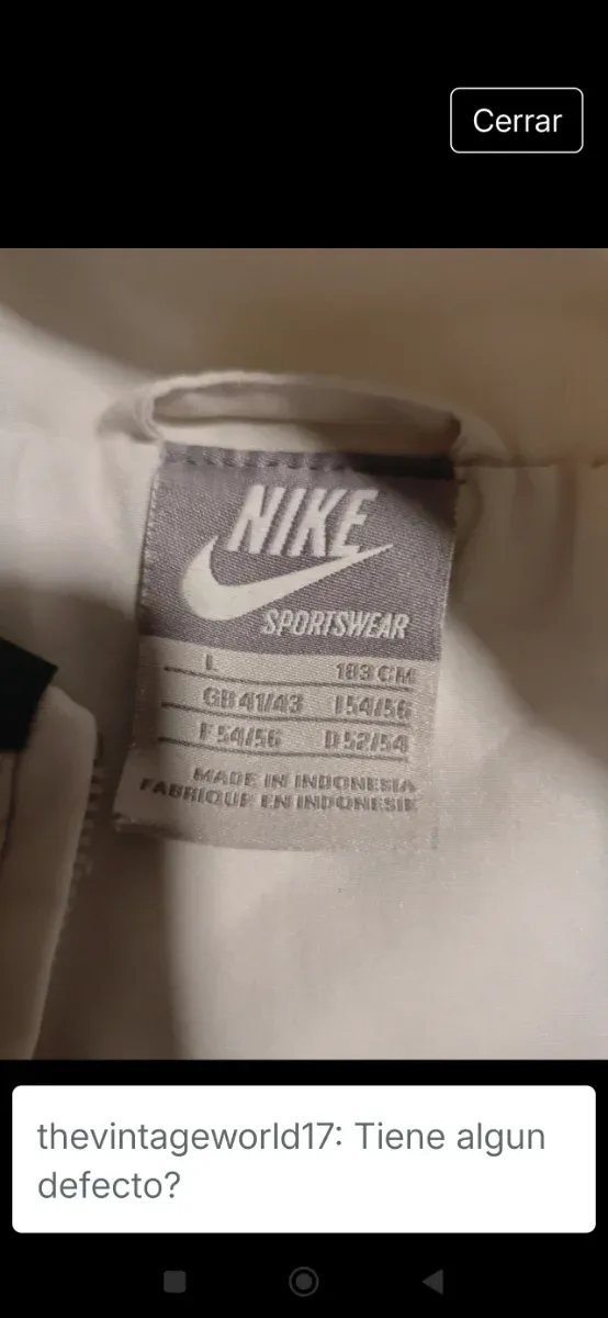Chaqueta Nike Talla L