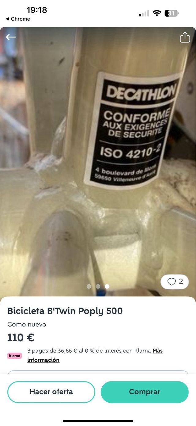 Bicicleta Infantil Poply 500 Crema