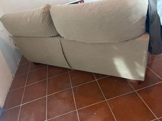Sofá beige 2/3 plazas tela