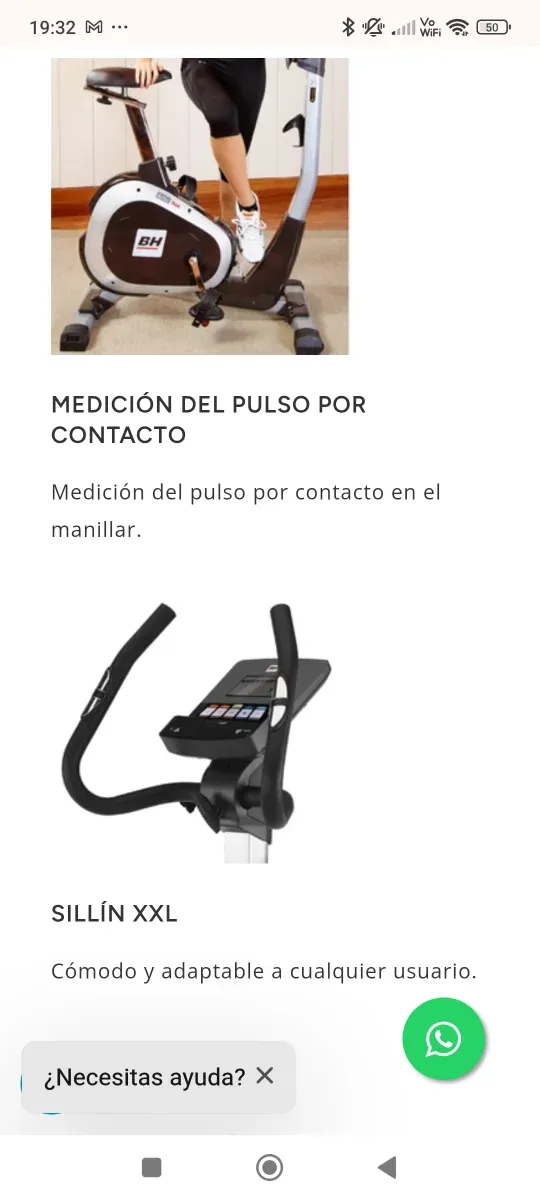 Bicicleta Estática BH Artic sin uso