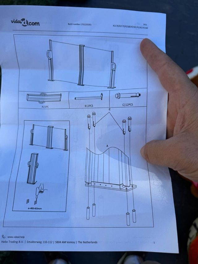 Toldo lateral retráctil 42182-A