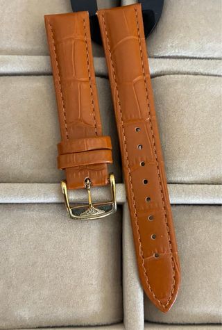 Correa reloj de piel camel hebilla dorada Longines