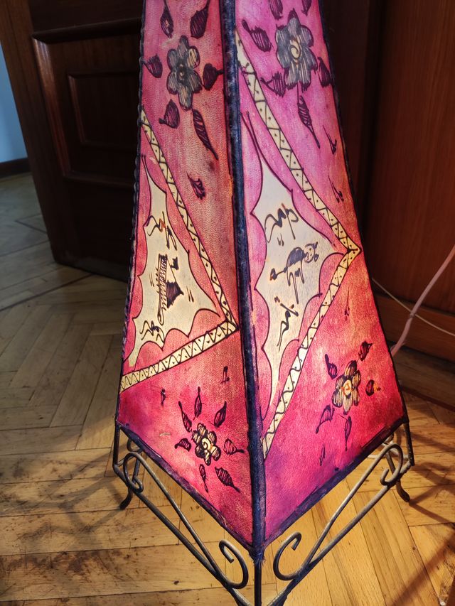 Lámpara Marroquí Cuero y Metal