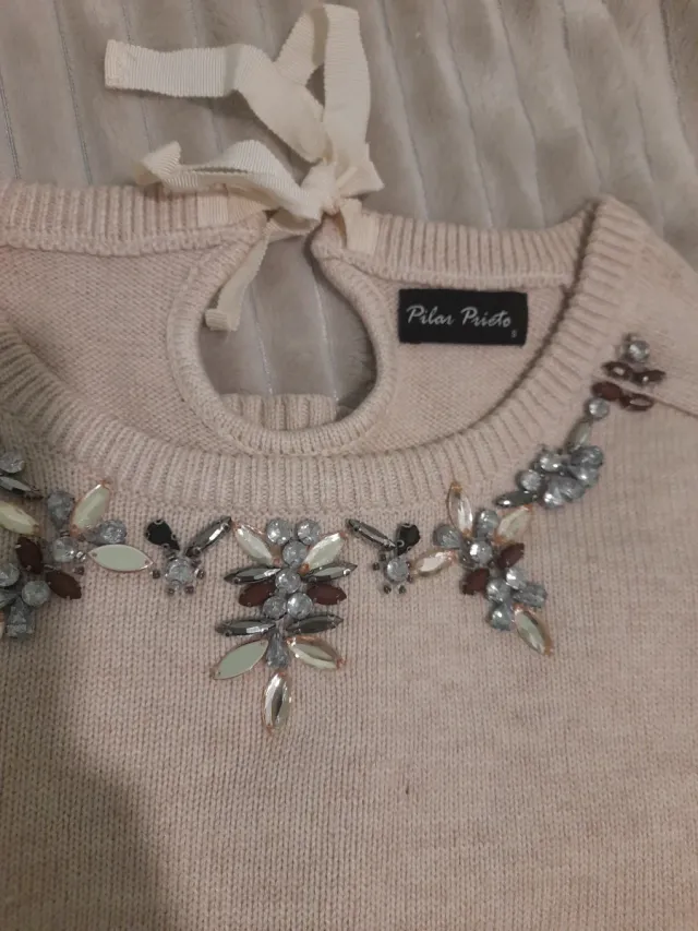 Jersey Pilar Prieto beige talla única