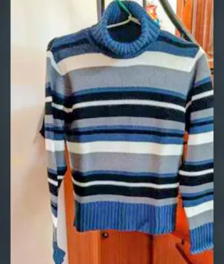 Jersey cuello vuelto rayas mujer