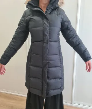 Abrigo Plumas Mujer Negro