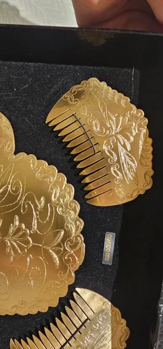 Peinetas Falleras Doradas con Grabado