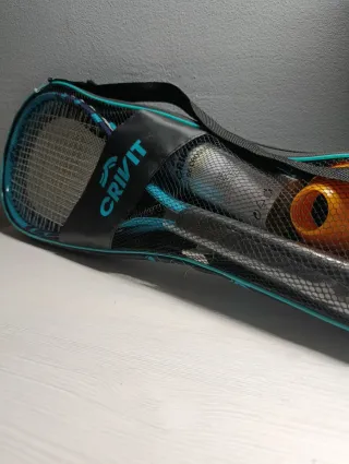 Raquetas Bádminton y Crivit con Mariposas y Conos