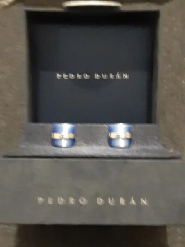 Gemelos Pedro Duran Plata y Azul
