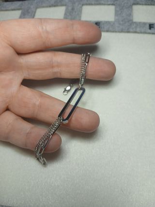 Pulsera eslabones plateada