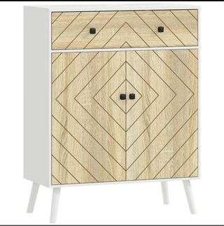 Zapatero entrada blanco y madera