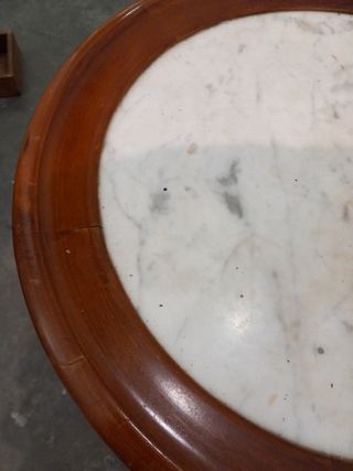 Mesa redonda madera y mármol