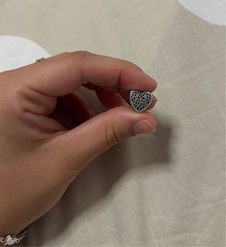 Charm Corazón Pandora Filigrana Plata Negra