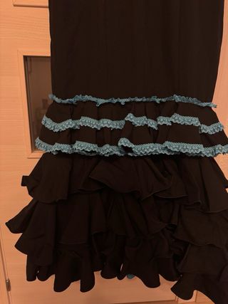 Vestido Flamenca Negro y Azul