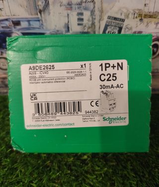 2p x 25A Schneider A9DE2625 1P+N C25 2px25A