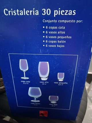 Juego de Vasos BBVA Cristaleria 30 Piezas