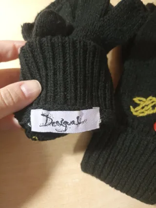 Guantes Desigual Negro Mariposa