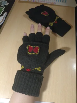 Guantes Desigual Negro Mariposa