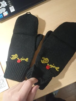 Guantes Desigual Negro Mariposa