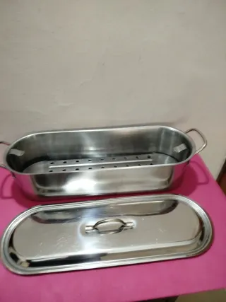 Pesciera in metallo con coperchio