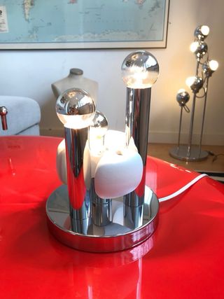 Lámpara de mesa Space Age cromada